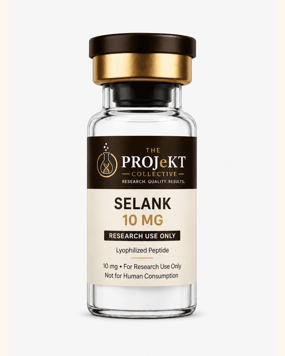 Selank 10mg research vial from The ProjeKT Collective